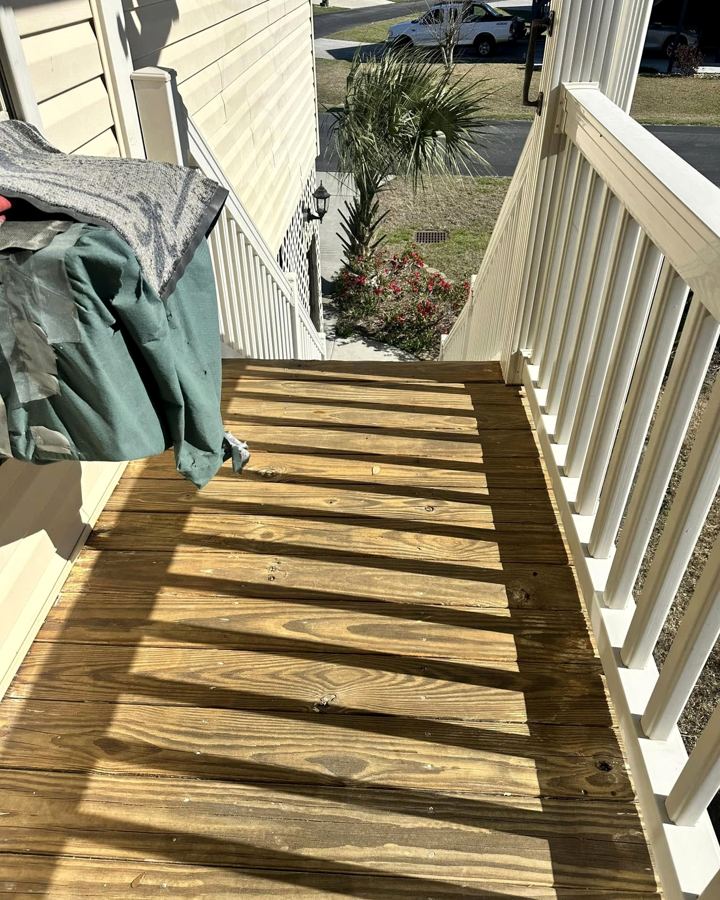 New deck boards and painted railings