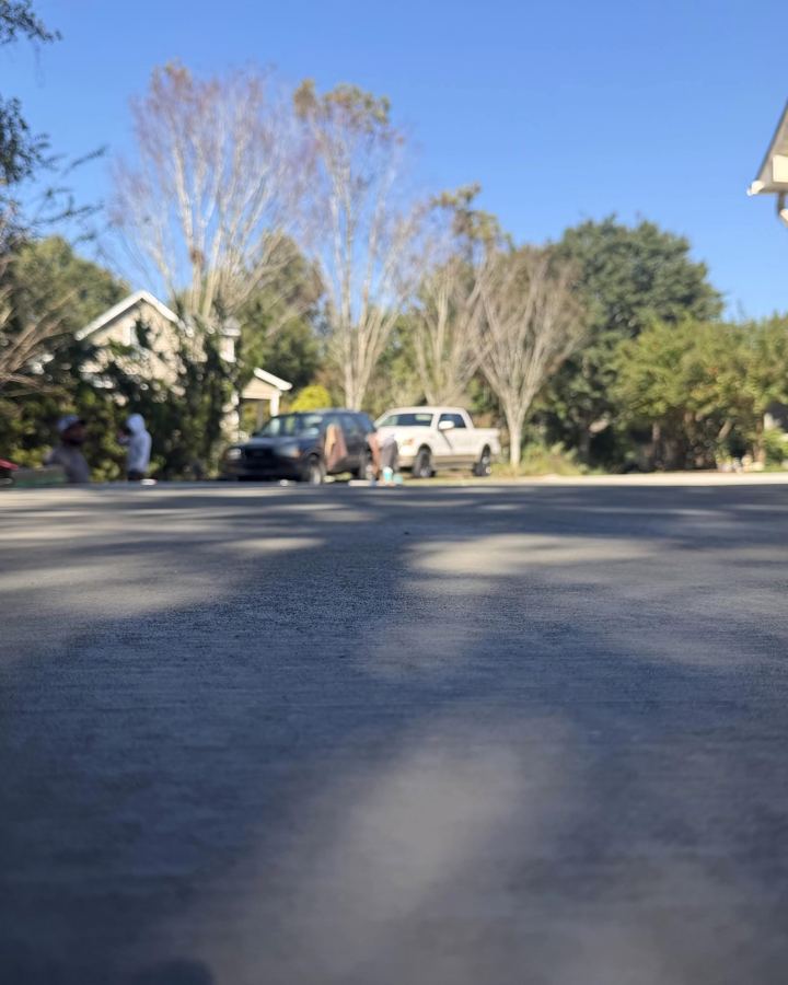 Finished driveway in front of a coastal home
